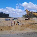 29 lipca  km 606+150 budowa nasypu