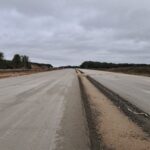 14 października  km 598+200 wykonano podbudowę zasadniczą C8_10 widok w kierunku odcinka VII