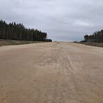 14 października  km 606+150 budowa nasypu i kanalizacji deszczowej