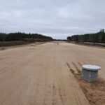 14 października  km 608+300 budowa nasypu budowa kanalizacji deszczowej