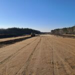 26 listopada  km 608+300 budowa nasypu budowa kanalizacji deszczowej