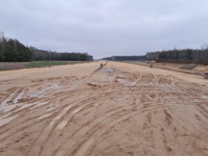 18 grudnia km 606+900’ przygotowanie GWN budowa kanalizacji deszczowej