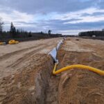 23 grudnia km 599+700 przygotowanie GWN budowa drenażu w pasie dzielącym