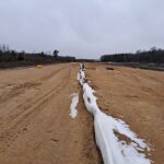 08 stycznia km 599+700 przygotowanie GWN budowa drenażu w pasie dzielącym