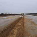 08 stycznia km 604+400 podbudowa zasadnicza C8_10 budowa drenażu w pasie dzielącym