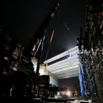 16 stycznia 2025 obiekt WA-41 montaż belek prefabrykowanych przęsła 1-2 i 2-3