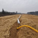 21 stycznia km 599+700 przygotowanie GWN budowa drenażu w pasie dzielącym