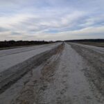 28 stycznia km 604+400 podbudowa zasadnicza C8_10 budowa drenażu w pasie dzielącym