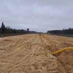 04 lutego km 599+700 przygotowanie GWN budowa drenażu w pasie dzielącym