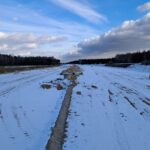 17 lutego km 606+900’ przygotowanie GWN budowa kanalizacji deszczowej