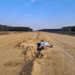 24 lutego km 606+900’ przygotowanie GWN budowa drenażu w pasie rozdziału