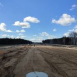 17 marca km 608+300 budowa nasypu budowa drenażu w pasie rozdziału