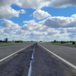 11 sierpnia km 610+700’ wykonano podbudowę z kruszywa C90_3 widok w kierunku odcinka IX