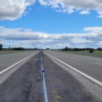 18 sierpnia km 610+700’ wykonano podbudowę z kruszywa C90_3 widok w kierunku odcinka IX