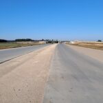 22 września km 598+200 nawierzchnia C35_45 kruszywo w pasie rozdziału w kierunku odcinka VII