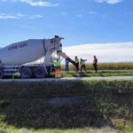 24.09.2025 Betonowanie zbrojenia pod ogrodzenie 571+500