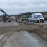 28.10.2025 584+300 rozebrany nasyp drogi DP 3641W przygotowania do uciąglenia trasy głównej