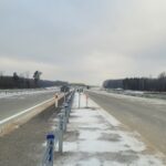 29 grudnia km 599+700 nawierzchnia betonowa C35_45 montaż barier linowych częściowe oznakowanie poziome jezdnia prawa