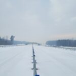 07 stycznia km 599+700 nawierzchnia betonowa C35_45 montaż barier linowych częściowe oznakowanie poziome jezdnia prawa