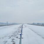 07 stycznia km 610+700’ warstwa ścieralna SMA11 budowa poboczy i pasa rozdziału widok w kierunku odcinka IX