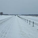 18 lutego km 604+400’ wykonano nawierzchnię C35_45 pas rozdziału pobocza i urządzenia BRD całość w śnieżnej szacie