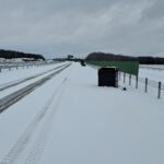 25 lutego km 598+200’ wykonano nawierzchnię C35_45 pas rozdziału pobocza i urządzenia BRD całość w śnieżnej szacie