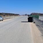 04 marca km 598+200’ nawierzchnia betonową C35_45 montaż barier linowych i stalowych częściowe oznakowanie poziome jezdnia prawa