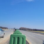 10 marca km 598+200’ nawierzchnia betonową C35_45 montaż barier linowych i stalowych częściowe oznakowanie poziome jezdnia prawa